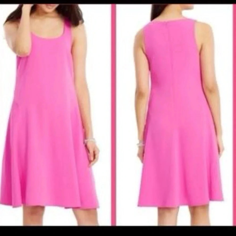 RALPH LAUREN SLEEVELESS KNEE LENGTH EXOTIC PIN SWING DRESS - M